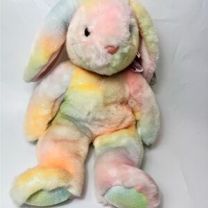 Ty Beanie Buddies Hippie  1999 Tie-Dyed Plush LARGE 20" Rare bow  Super Clean
